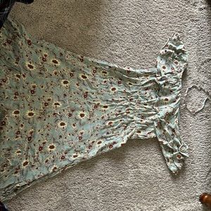 Green and yellow flower dress